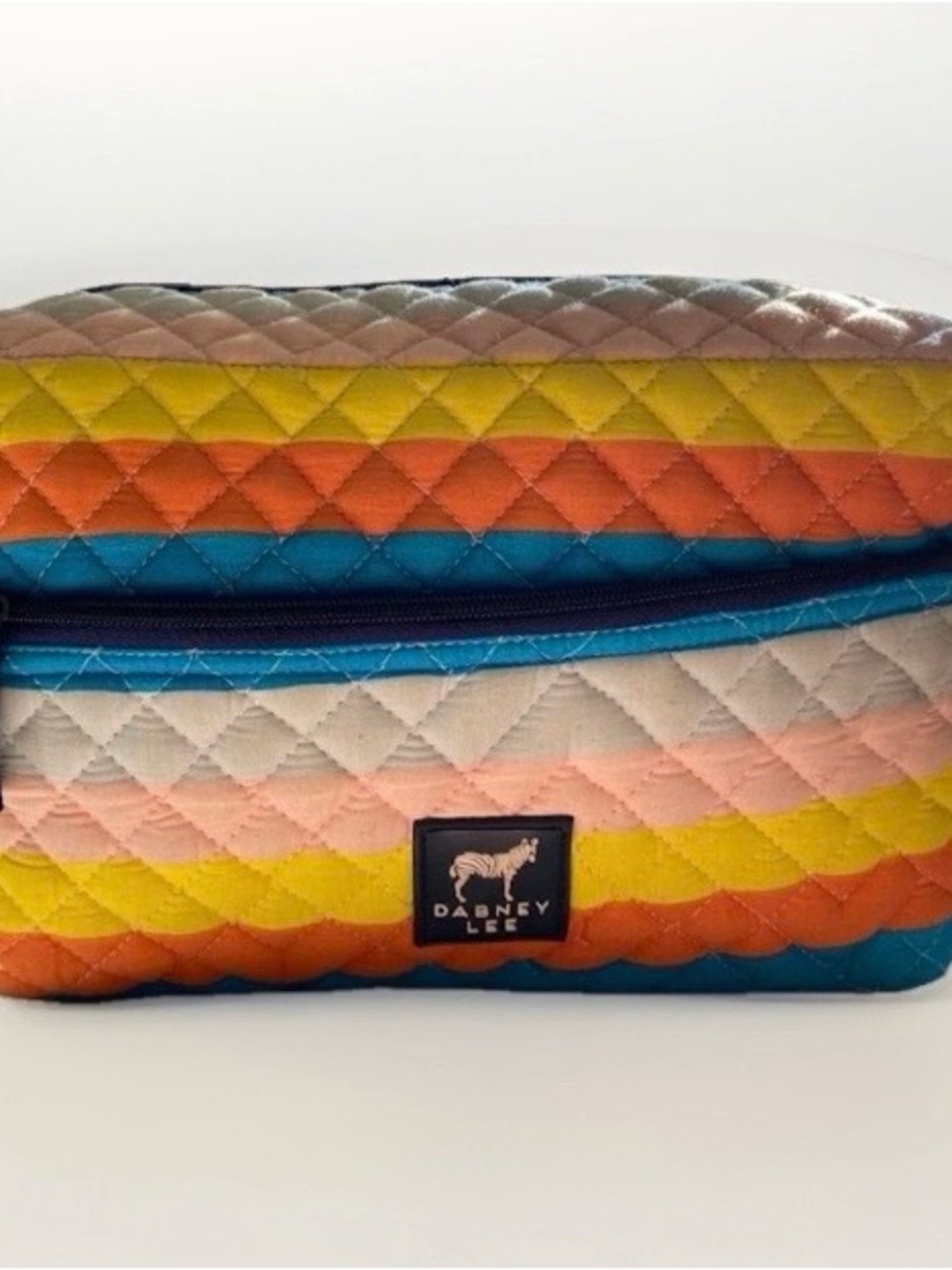 Dabney Lee Large Striped Quilted Cosmetic bag-Roomy, perfect for travel or gym!